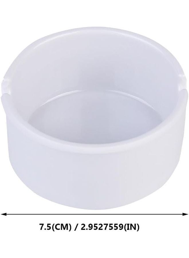 صينية رماد بيضاء مستديرة تقليد الخزف مقاومة للحرارة للاستخدام الداخلي والخارجي - Image 3